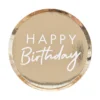 Kuldse kirjaga papptaldrikud "Happy Birthday" 