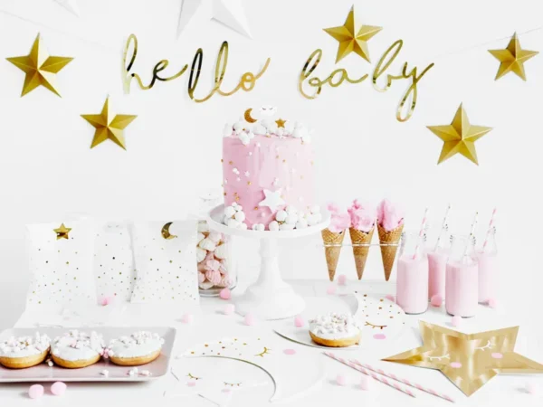 kuldne banner hello baby