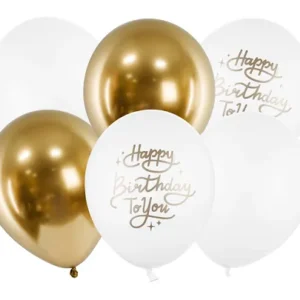 õhupallid sünnipäevaks kuldne ja valge