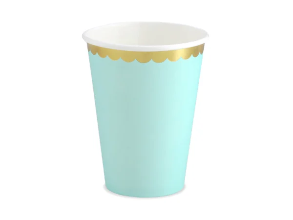 Mündirohelised papptopsid kuldse äärega, 220 ml - Image 2