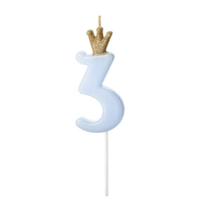 Sünnipäevaküünal Number 3, helesinine