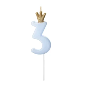 Sünnipäevaküünal Number 3, helesinine