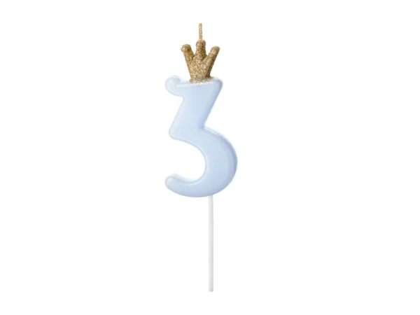 Sünnipäevaküünal Number 3, helesinine