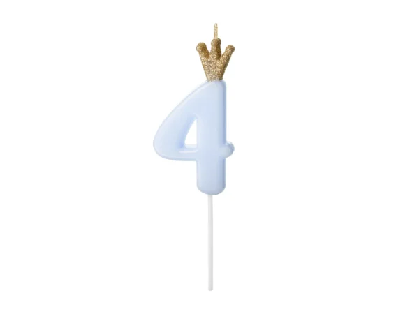 Sünnipäevaküünal Number 4, helesinine
