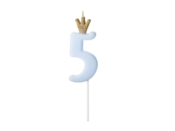 Sünnipäevaküünal Number 5, helesinine