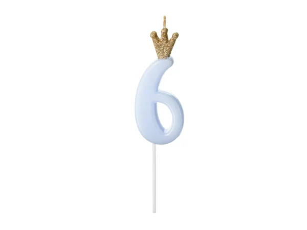 Sünnipäevaküünal Number 6, helesinine