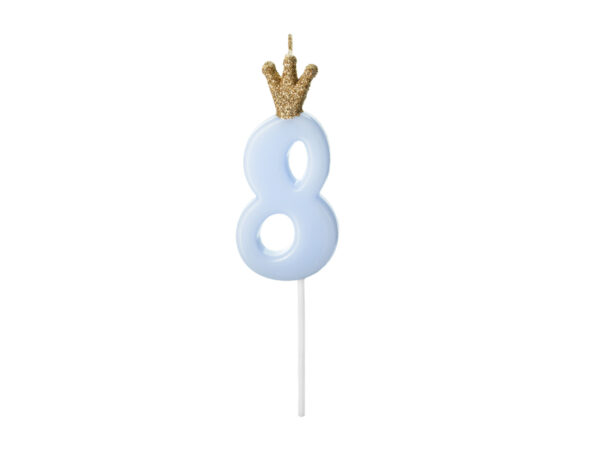 Sünnipäevaküünal Number 8, helesinine