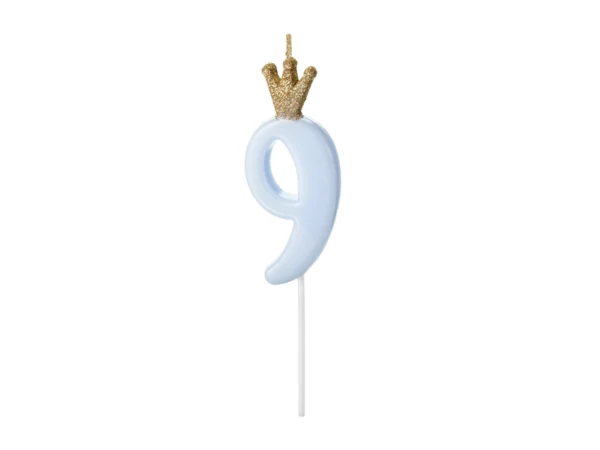 Sünnipäevaküünal Number 9, helesinine