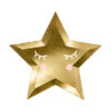 Kuldne tähekujuline papptaldrik Little Star, 27 cm