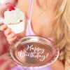 Roosakuldne taldrik Happy Birthday! 18 cm