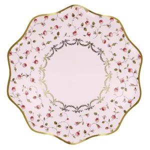 Meri Meri Marie-Antoinette roosimustrilised papptaldrikud (26 cm)