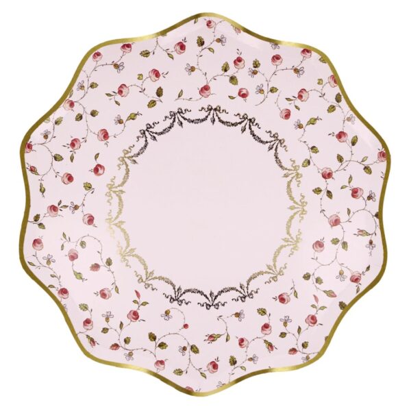 Meri Meri Marie-Antoinette roosimustrilised papptaldrikud (26 cm)