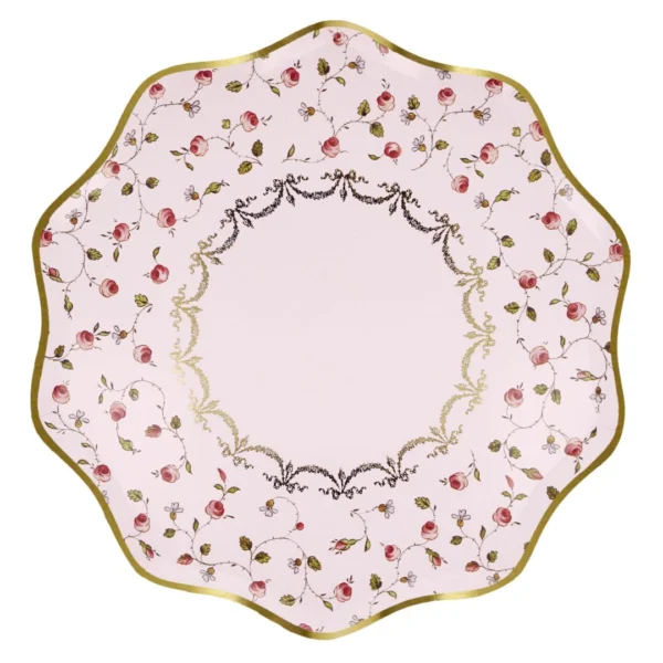 Meri Meri Marie-Antoinette roosimustrilised papptaldrikud (26 cm)