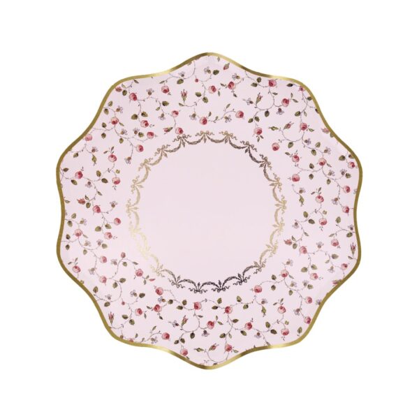 Meri Meri Marie-Antoinette roosimustrilised papptaldrikud (21 cm)