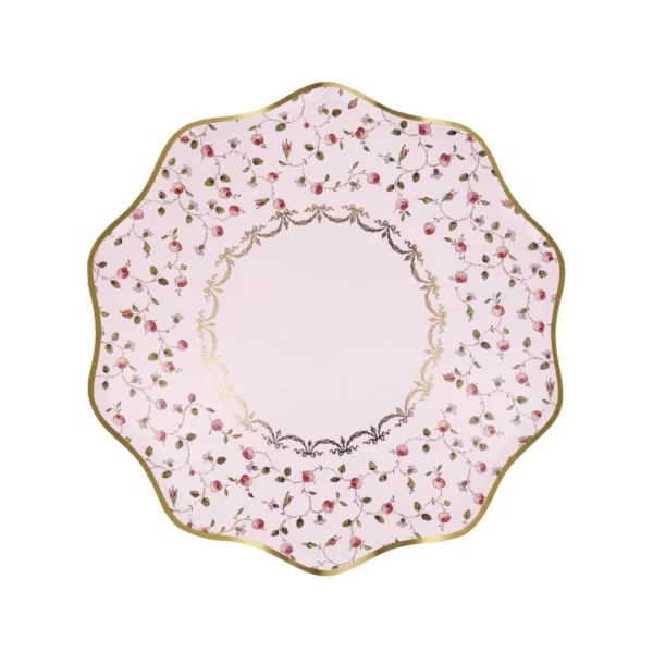 Meri Meri Marie-Antoinette roosimustrilised papptaldrikud (21 cm)