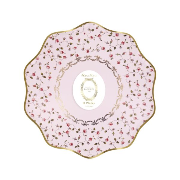 Meri Meri Marie-Antoinette roosimustrilised papptaldrikud (21 cm)