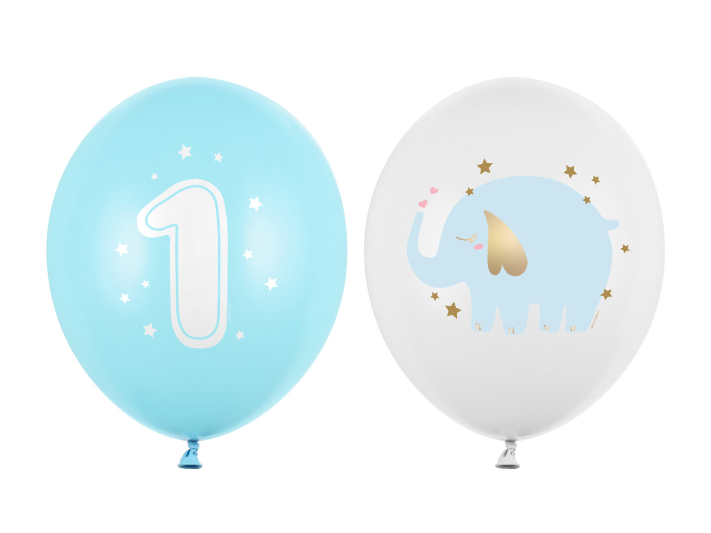 One year õhupallid 30 cm helesinised ja valged 50 tk trükiga